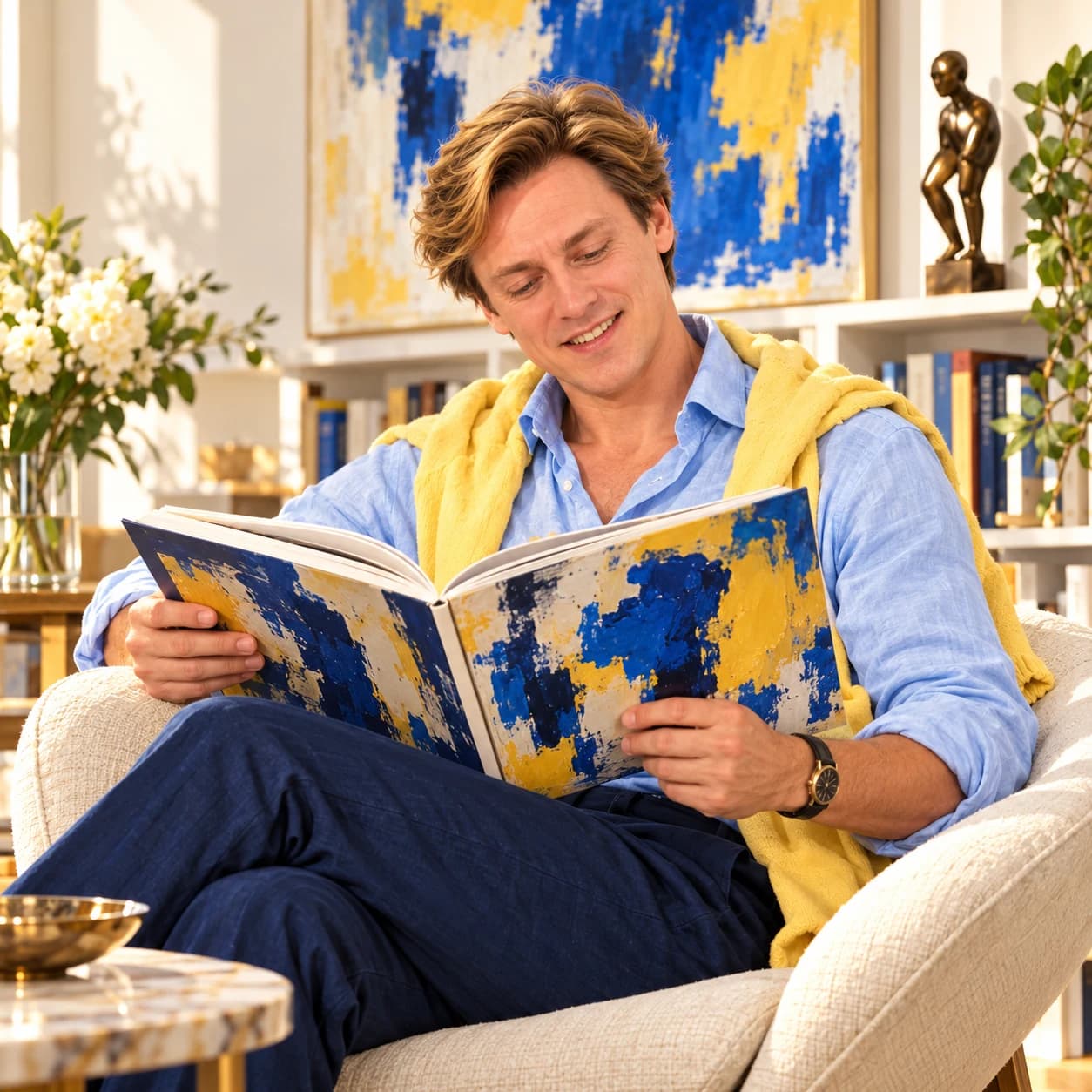Андрей читает книгу